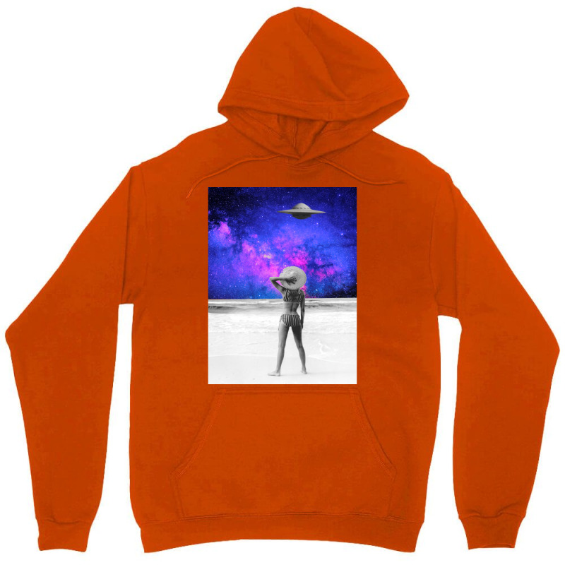 Ufo Sighting  Bikini Girl  Vintage  Retrowave Aest Unisex Hoodie | Artistshot