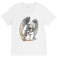 Zelator  Guardian Angel  Glitch Aesthetics V-neck Tee | Artistshot