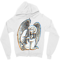 Zelator  Guardian Angel  Glitch Aesthetics Zipper Hoodie | Artistshot