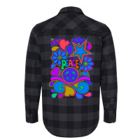 Peace And Love Flowers And Stars Hippie Design Flannel Shirt | Artistshot