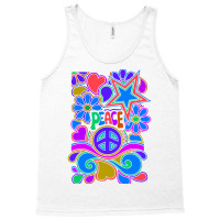 Peace And Love Flowers And Stars Hippie Design Tank Top | Artistshot