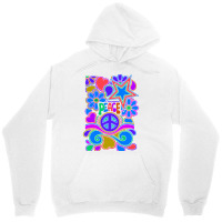 Peace And Love Flowers And Stars Hippie Design Unisex Hoodie | Artistshot