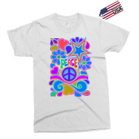 Peace And Love Flowers And Stars Hippie Design Exclusive T-shirt | Artistshot