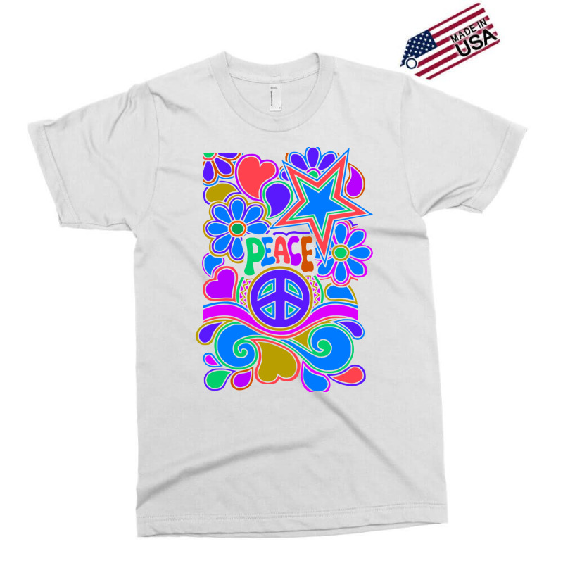 Peace And Love Flowers And Stars Hippie Design Exclusive T-shirt by dallycoplina | Artistshot