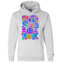 Peace And Love Flowers And Stars Hippie Design Champion Hoodie | Artistshot