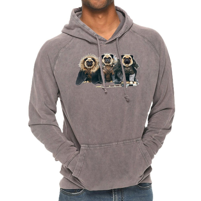 Pug Of Thrones Vintage Hoodie by dallycoplina | Artistshot