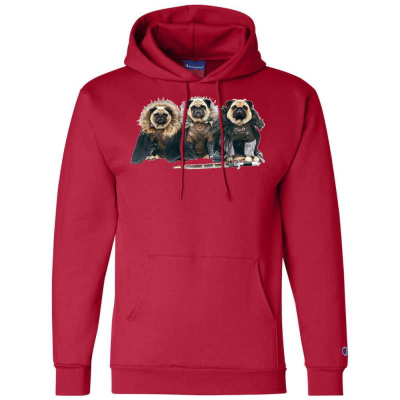 Pug Of Thrones Champion Hoodie by dallycoplina | Artistshot