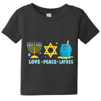 Love Peace Latkes Hanukkah Chanukah Menorah Jewish Baby Tee | Artistshot