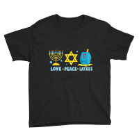 Love Peace Latkes Hanukkah Chanukah Menorah Jewish Youth Tee | Artistshot