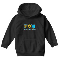 Love Peace Latkes Hanukkah Chanukah Menorah Jewish Youth Hoodie | Artistshot