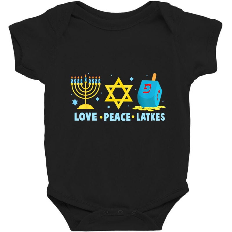 Love Peace Latkes Hanukkah Chanukah Menorah Jewish Baby Bodysuit | Artistshot