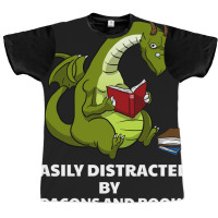 Trending Easily Distracted By Dragons And Books Bo Graphic T-shirt | Artistshot