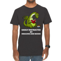 Trending Easily Distracted By Dragons And Books Bo Vintage T-shirt | Artistshot