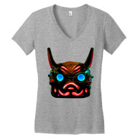 Futuristic Oni Mask Women's V-neck T-shirt | Artistshot