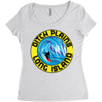 Surfing Ditch Plains Long Island New York Surf Sur Women's Triblend Scoop T-shirt | Artistshot