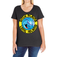 Surfing Ditch Plains Long Island New York Surf Sur Ladies Curvy T-shirt | Artistshot