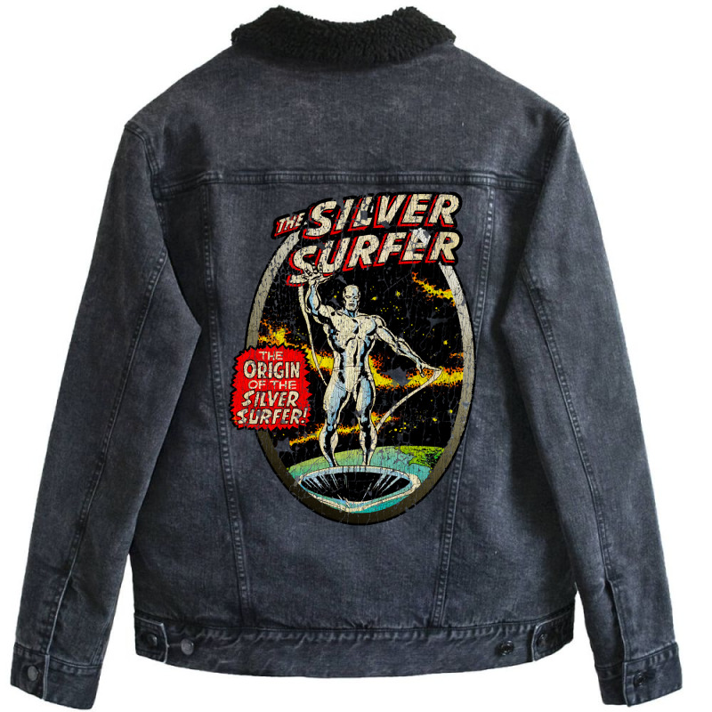 Silver Surf 1978 Cartoons Vintage Unisex Sherpa-Lined Denim Jacket by dallycoplina | Artistshot