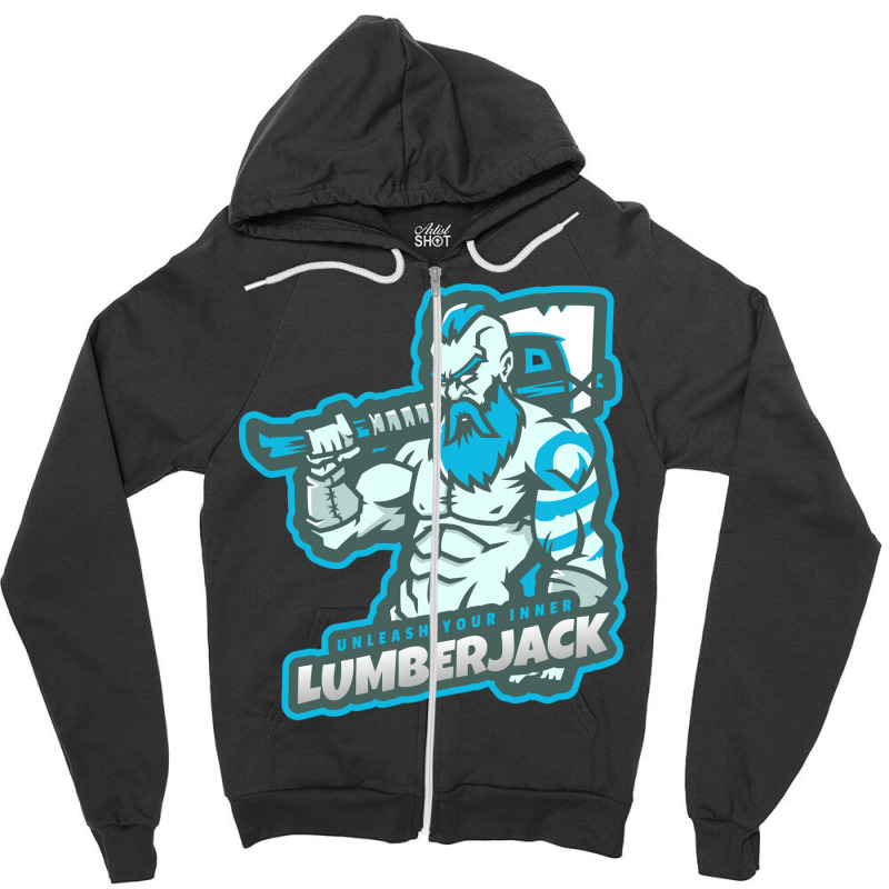 Unleash Your Inner Lumberjack Blue Zipper Hoodie | Artistshot