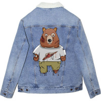 Hot Trend Dripping Zombie Bear Unisex Sherpa-lined Denim Jacket | Artistshot