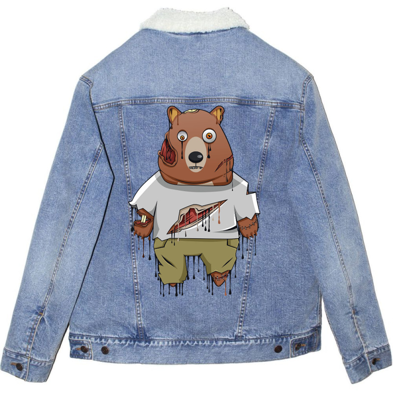 Hot Trend Dripping Zombie Bear Unisex Sherpa-lined Denim Jacket | Artistshot