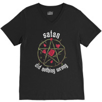 Satan Did Nothing Wrong Pentagram Goth Tank Top V-neck Tee | Artistshot