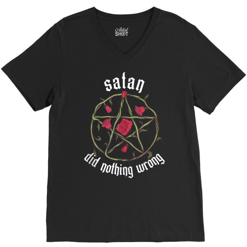 Satan Did Nothing Wrong Pentagram Goth Tank Top V-Neck Tee by mogakino | Artistshot