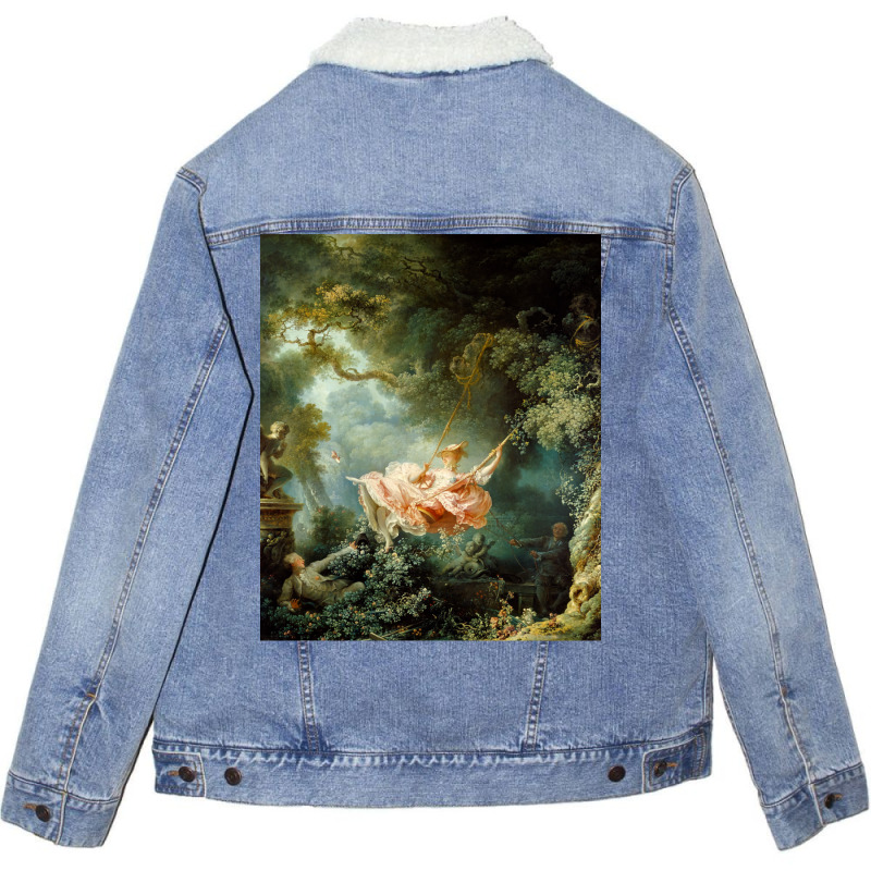 The Swing Jean Honore Fragonard Unisex Sherpa-Lined Denim Jacket by dallycoplina | Artistshot