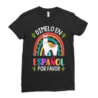 Dimelo En Espanol Por Favor Bilingual Spanish Teac Ladies Fitted T-shirt | Artistshot