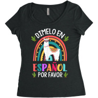 Dimelo En Espanol Por Favor Bilingual Spanish Teac Women's Triblend Scoop T-shirt | Artistshot