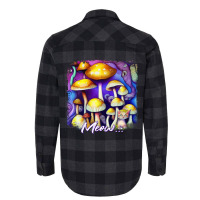 Mens Colorful Mushroom Meow Cat Morel Mycology Art Flannel Shirt | Artistshot