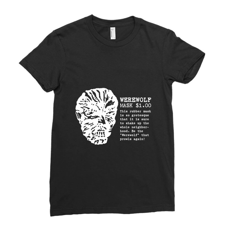 Vintage Werewolf Mask Ad (light) Ladies Fitted T-shirt | Artistshot