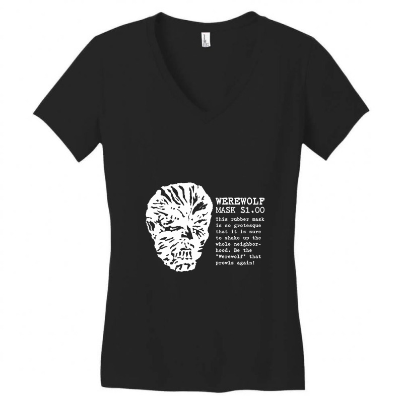 Vintage Werewolf Mask Ad (light) Women's V-neck T-shirt | Artistshot