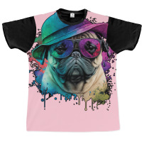 Vaporwave Pug Hat And Sunglasses Edition 1 Graphic T-shirt | Artistshot