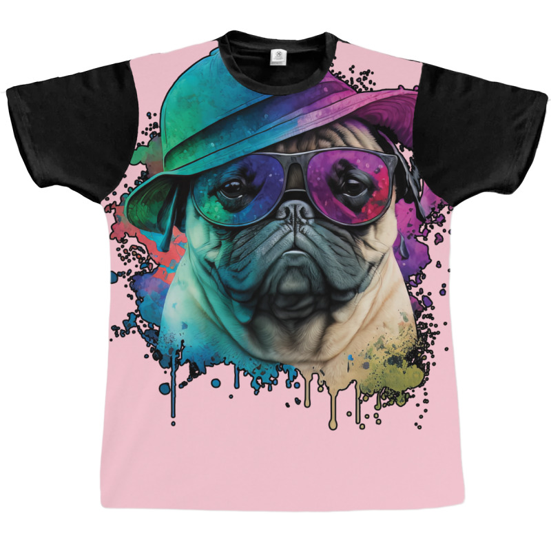 Vaporwave Pug Hat And Sunglasses Edition 1 Graphic T-shirt by juareztoews2 | Artistshot