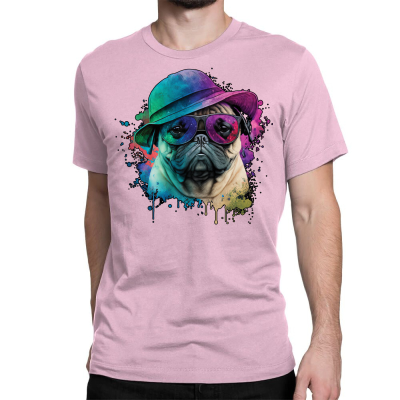 Vaporwave Pug Hat And Sunglasses Edition 1 Classic T-shirt by juareztoews2 | Artistshot