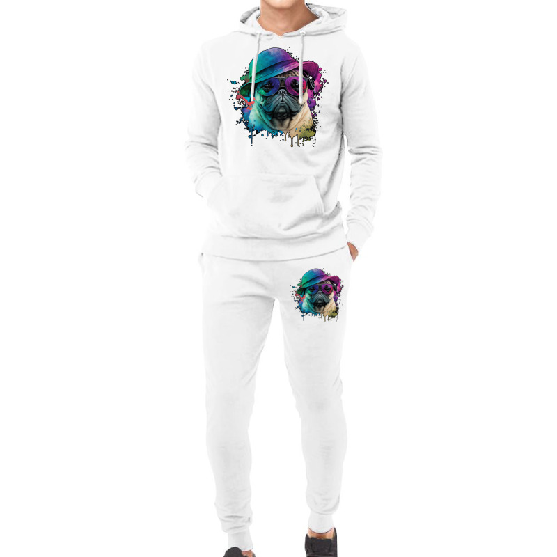 Vaporwave Pug Hat And Sunglasses Edition 1 Hoodie & Jogger set by juareztoews2 | Artistshot