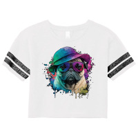 Vaporwave Pug Hat And Sunglasses Edition 1 Scorecard Crop Tee | Artistshot