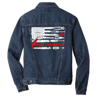 Electrician Patriotic American Flag Electrician Gi Men Denim Jacket | Artistshot