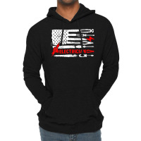 Electrician Patriotic American Flag Electrician Gi Lightweight Hoodie | Artistshot