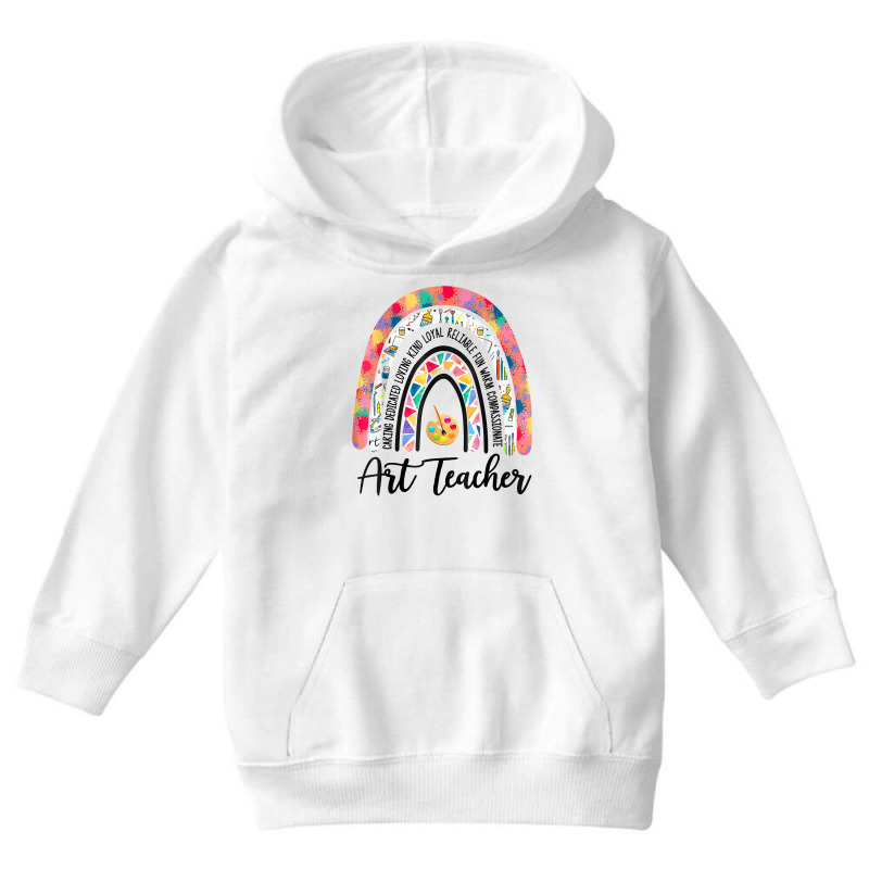 Art Teacher Boho Rainbow Caring Dedicated Loving V Youth Hoodie by lacavaps | Artistshot