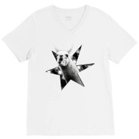 Star Llama No Text Black And White V-neck Tee | Artistshot