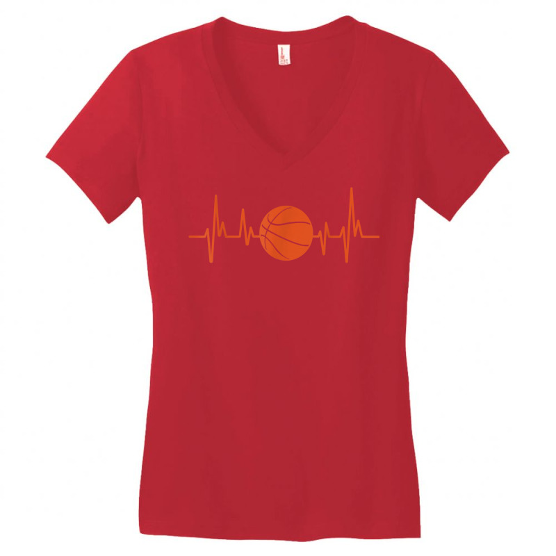 Bball Tshirt Heartbeat Basketball Tshirt Women's V-neck T-shirt | Artistshot