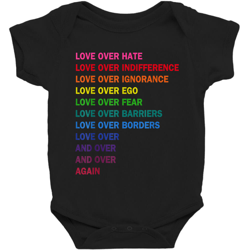 Love Over Hate, Love Over Indifference Lgb Baby Bodysuit by CobarrubiasAvalosBernardino | Artistshot