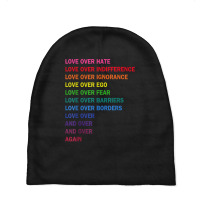 Love Over Hate, Love Over Indifference Lgb Baby Beanies | Artistshot