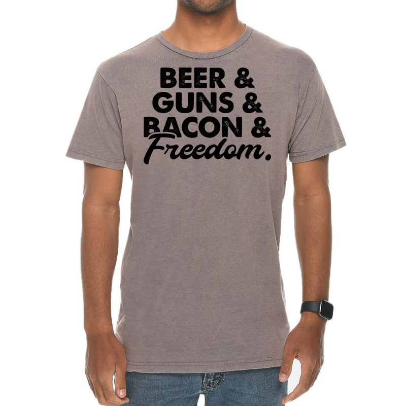 Beer Guns Bacon And Freedom Nature Vintage T-shirt | Artistshot