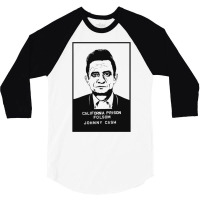 Johnny Cash Prison Black 3/4 Sleeve Shirt | Artistshot