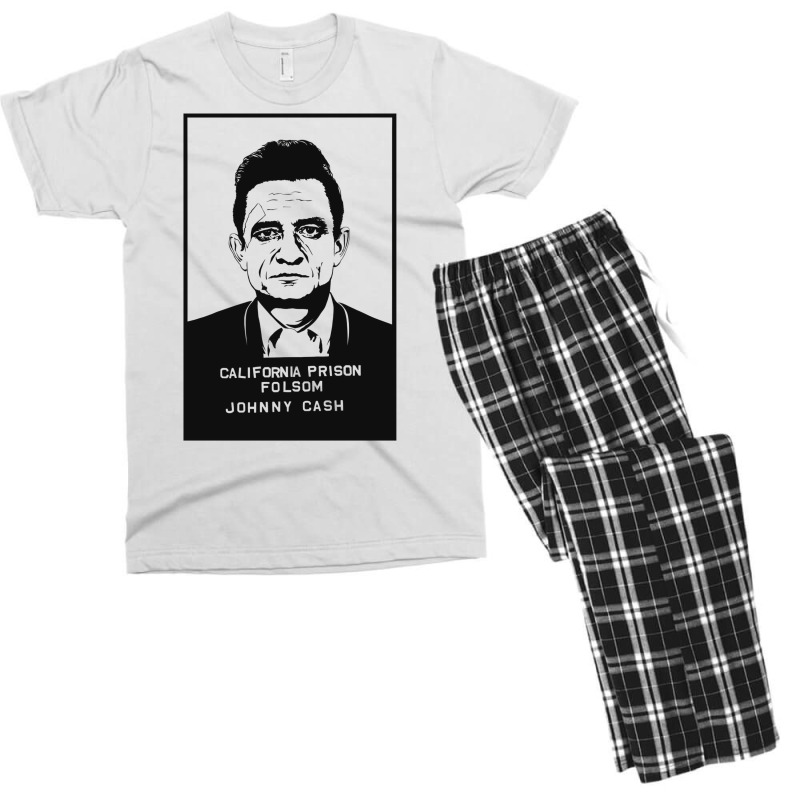 Johnny Cash Prison Black Men's T-shirt Pajama Set | Artistshot