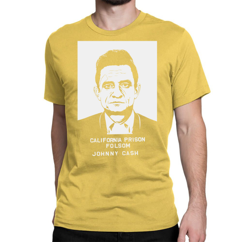 Johnny Cash Prison White Classic T-shirt | Artistshot