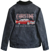 Christine Classic Car Model Automotive Long Sleeve Unisex Sherpa-lined Denim Jacket | Artistshot