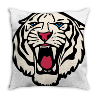 White Tiger Roar   White Tiger Throw Pillow | Artistshot